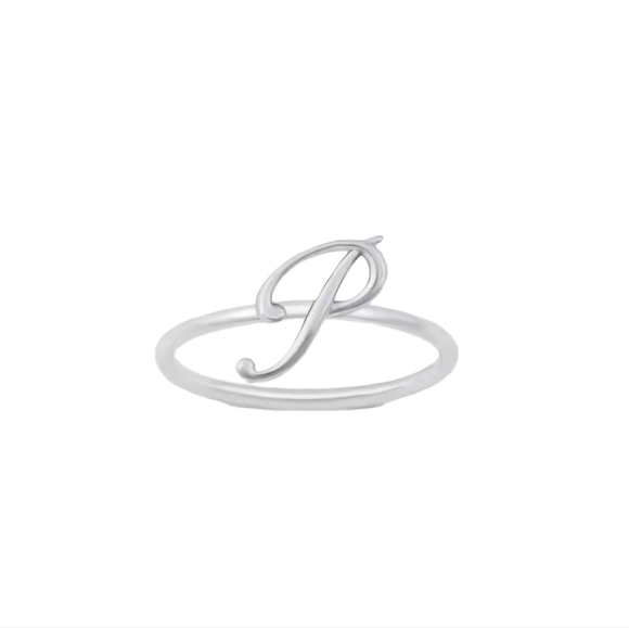 ♥️ DAINTY INITIAL STERLING SILVER RING - Picture 8 of 13